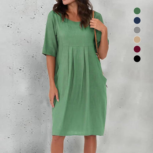 Lässiges Midikleid mit kurzen Ärmeln