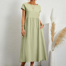 Laden Sie das Bild in den Galerie-Viewer, Langes Kleid in A-Linie mit Rundhalsausschnitt