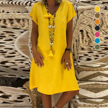 Laden Sie das Bild in den Galerie-Viewer, Damen Kleid mit V-Ausschnitt