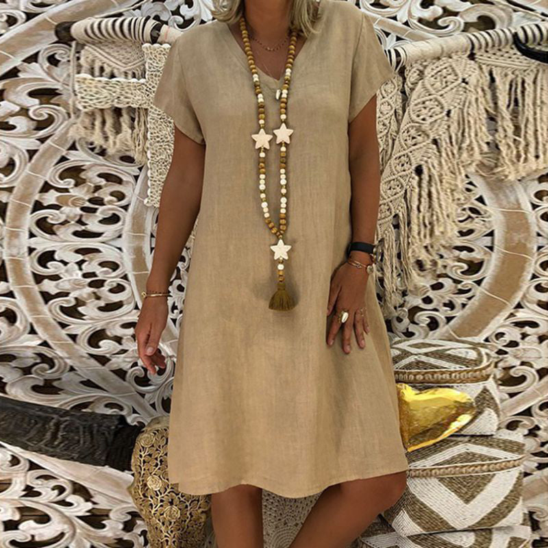 Damen Kleid mit V-Ausschnitt