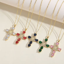 Laden Sie das Bild in den Galerie-Viewer, Buntes Kreuz Halskette