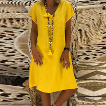 Laden Sie das Bild in den Galerie-Viewer, Damen Kleid mit V-Ausschnitt