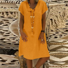 Laden Sie das Bild in den Galerie-Viewer, Damen Kleid mit V-Ausschnitt