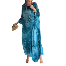 Laden Sie das Bild in den Galerie-Viewer, Elegantes Chiffonkleid mit Marmorprint