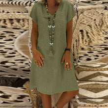 Laden Sie das Bild in den Galerie-Viewer, Damen Kleid mit V-Ausschnitt