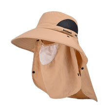 Laden Sie das Bild in den Galerie-Viewer, Herren-Sonnenhut mit breiter Krempe und abnehmbarer Gesichtsmaske