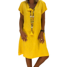 Laden Sie das Bild in den Galerie-Viewer, Damen Kleid mit V-Ausschnitt