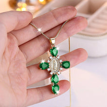 Laden Sie das Bild in den Galerie-Viewer, Buntes Kreuz Halskette