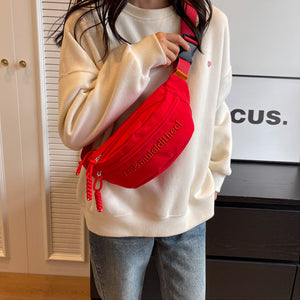 Mode Stickerei Brief Brust Tasche