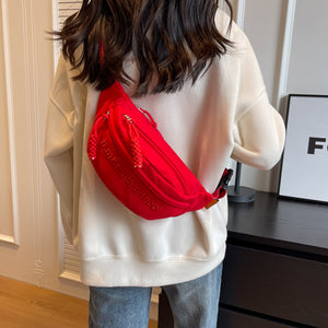 Mode Stickerei Brief Brust Tasche