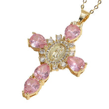 Laden Sie das Bild in den Galerie-Viewer, Buntes Kreuz Halskette