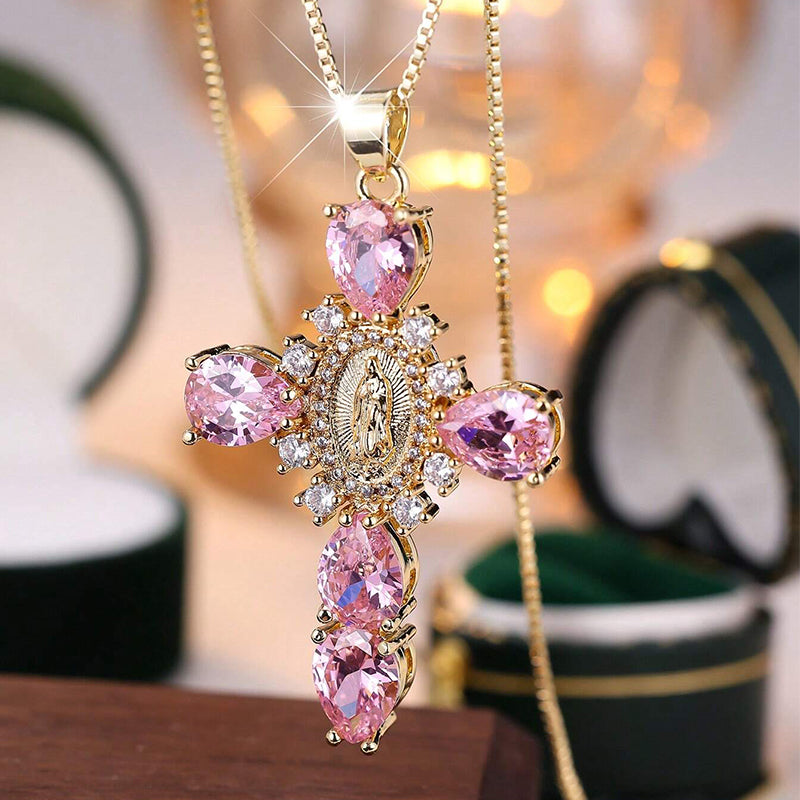 Buntes Kreuz Halskette