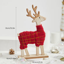 Laden Sie das Bild in den Galerie-Viewer, Weihnachten Holz Filz Rentier Elch Baumschmuck