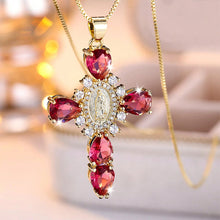 Laden Sie das Bild in den Galerie-Viewer, Buntes Kreuz Halskette