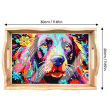 Laden Sie das Bild in den Galerie-Viewer, Diamantbemalter Speiseteller DIY handgefertigtes Holztablett