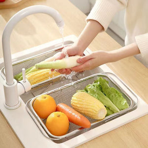 Abtropfkorb für Spülbecken aus Edelstahl