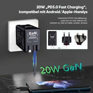 Schnellladegerät mit USB-PD und Smart-Funktion