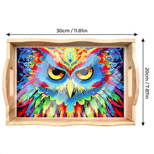 Laden Sie das Bild in den Galerie-Viewer, Diamantbemalter Speiseteller DIY handgefertigtes Holztablett