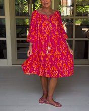 Laden Sie das Bild in den Galerie-Viewer, Bedrucktes Kleid mit losen Ärmeln