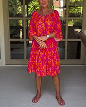 Laden Sie das Bild in den Galerie-Viewer, Bedrucktes Kleid mit losen Ärmeln