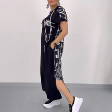 Laden Sie das Bild in den Galerie-Viewer, Trendiges Kapuzenkleid mit Reißverschluss