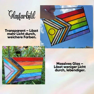Fortschritts-Pride-Buntglasflagge