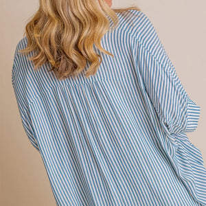 Übergroße, gestreifte, lockere Bluse