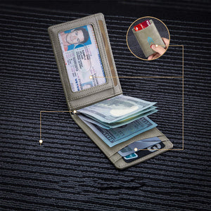 Echtes Leder Anti-Diebstahl-Swipe-Kartenetui