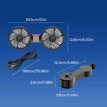 Laden Sie das Bild in den Galerie-Viewer, Mini-USB-Autoventilator mit zwei Köpfen