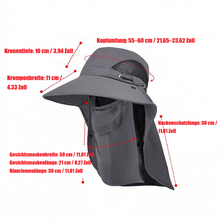Laden Sie das Bild in den Galerie-Viewer, Herren-Sonnenhut mit breiter Krempe und abnehmbarer Gesichtsmaske