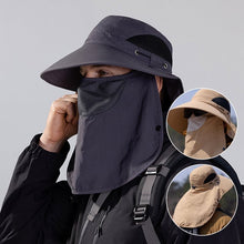 Laden Sie das Bild in den Galerie-Viewer, Herren-Sonnenhut mit breiter Krempe und abnehmbarer Gesichtsmaske