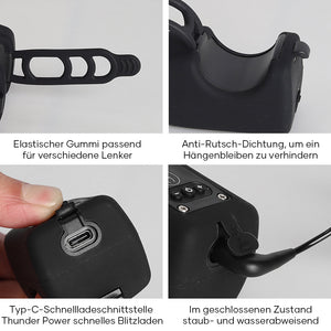Wasserdichter Fahrradscheinwerfer für den Außenbereich mit Hupe