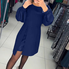 Laden Sie das Bild in den Galerie-Viewer, Elegantes einfarbiges Kleid