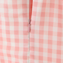 Laden Sie das Bild in den Galerie-Viewer, Kariertes Kleid mit V-Ausschnitt und Riemchenausschnitt