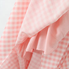 Laden Sie das Bild in den Galerie-Viewer, Kariertes Kleid mit V-Ausschnitt und Riemchenausschnitt