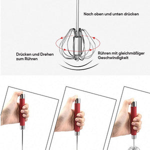 Halbautomatischer Schneebesen aus Edelstahl