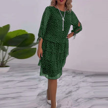 Laden Sie das Bild in den Galerie-Viewer, Elegantes Lagenkleid mit Polka Dot-Print