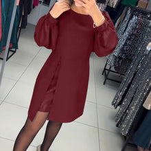Laden Sie das Bild in den Galerie-Viewer, Elegantes einfarbiges Kleid