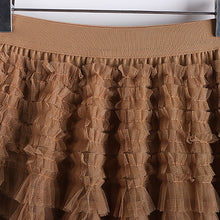 Laden Sie das Bild in den Galerie-Viewer, Seien Sie Ihre eigene Stadtkönigin Maxirock aus Tüll mit gestuftem elastischem Bund