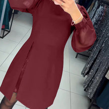 Laden Sie das Bild in den Galerie-Viewer, Elegantes einfarbiges Kleid