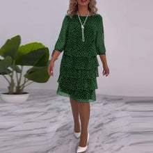 Laden Sie das Bild in den Galerie-Viewer, Elegantes Lagenkleid mit Polka Dot-Print