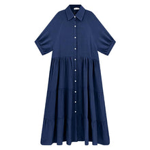 Laden Sie das Bild in den Galerie-Viewer, Midi-Hemdkleid mit Taschen