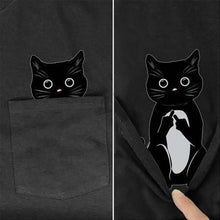 Laden Sie das Bild in den Galerie-Viewer, Taschen-Mittelfinger-Katzen-T-Shirt😾🖕