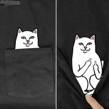 Laden Sie das Bild in den Galerie-Viewer, Taschen-Mittelfinger-Katzen-T-Shirt😾🖕