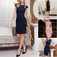 Laden Sie das Bild in den Galerie-Viewer, Kleid mit Patchwork-Taille und Spitze