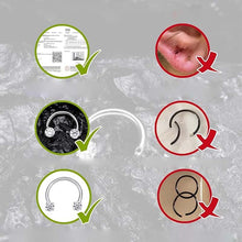 Laden Sie das Bild in den Galerie-Viewer, Hufeisenring mit Zirkonia und Gewindestäben für Piercings