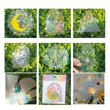 Laden Sie das Bild in den Galerie-Viewer, PVC Bunte Adsorptionsregenbogenglasfensteraufkleber, 6 Stk