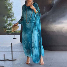 Laden Sie das Bild in den Galerie-Viewer, Elegantes Chiffonkleid mit Marmorprint