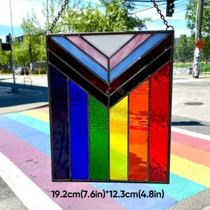 Fortschritts-Pride-Buntglasflagge