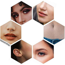 Laden Sie das Bild in den Galerie-Viewer, Hufeisenring mit Zirkonia und Gewindestäben für Piercings